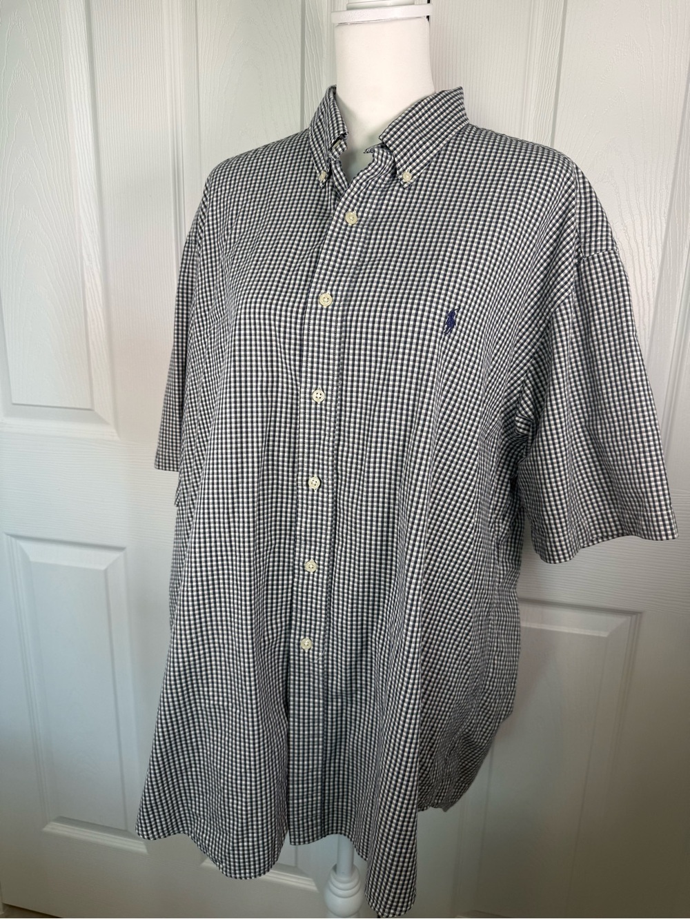 Ralph Lauren Blake Men's
Black & White Gingham Short Sleeve Shirt ~ Size XL ~EUC